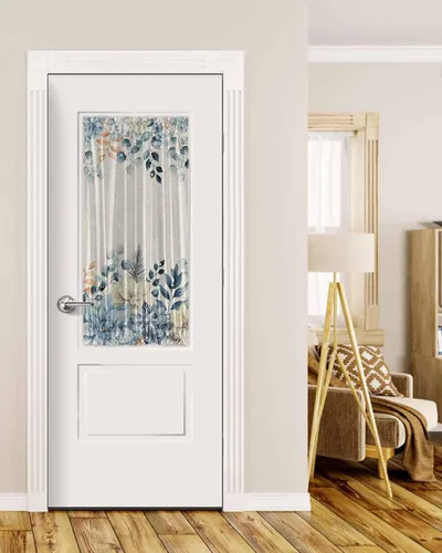 Miniatura 9 de Cortinas de puerta francesa de Navidad para ventana de puerta, panel de cortina con bolsillo para barra con alzapaños para luz lateral delantera