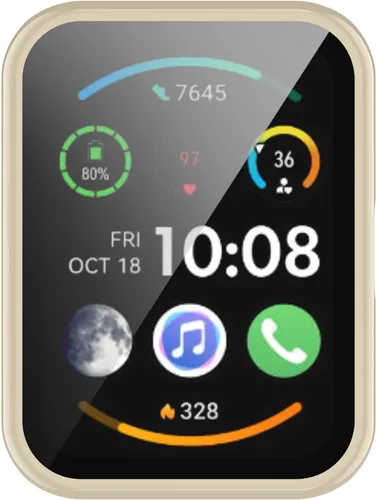 Miniatura 9 de FitTurn Compatible con Huawei Watch FIT 2 Funda protectora de pantalla PC + película templada resistente a los arañazos Funda protectora para Huawei