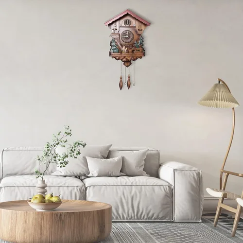 Miniatura 6 de Reloj de pared con péndulo de cuco Kendal, cuarzo, bosque negro, casa, decoración del hogar MX239