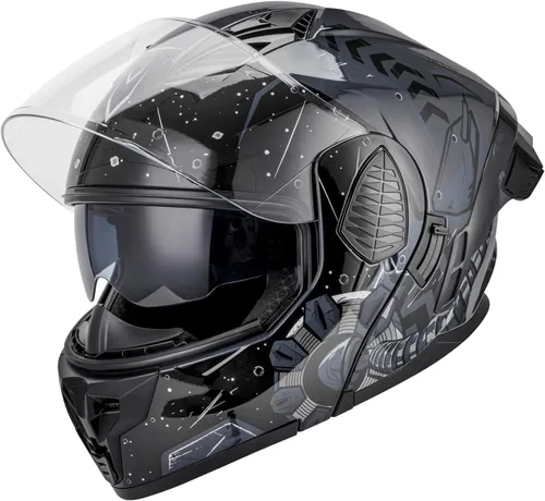 Miniatura 8 de OUMURS Cascos modulares de motocicleta de cara completa abatible, casco de motocicleta para bicicleta de calle, unisex, modelo 167 para adultos