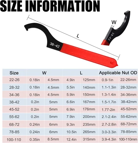 Miniatura 4 de Juego de 9 Piezas de Llaves Spanner para Coilover, Llave de Amortiguador Ajustable Spanners Universales de Acero al Carbono para la Mayoría de Azul
