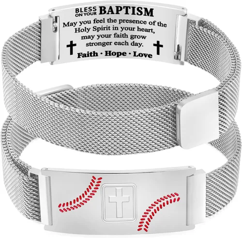 Miniatura 77 de Regalos de graduación, pulsera de fútbol, fútbol, baloncesto, béisbol, regalos de pulsera, pulseras de cruz de fe para hombres, bautismo, primera