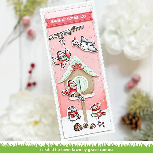 Miniatura 4 de Lawn Fawn - Complemento de pájaros de invierno - Sellos, troqueles y bolsillo