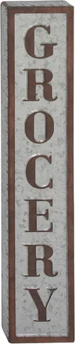 Deco 79 59450 - Letrero de pared de hierro envejecido, 36 x 7 pulgadas, gris/marrón