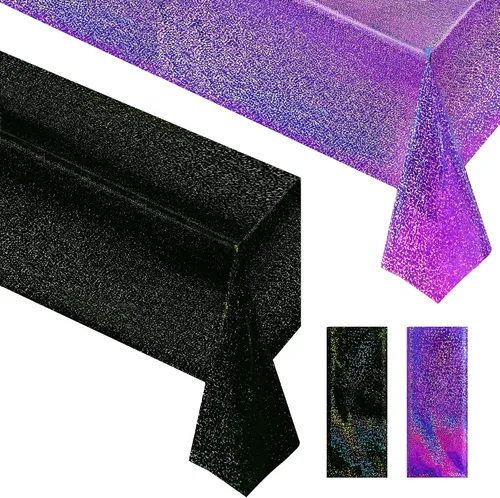 Miniatura 15 de Just Shimmer Mantel holográfico azul claro de 40" x 108" Decoración de fiesta rosa fuerte Día de San Valentín Fiesta de cumpleaños Decoración