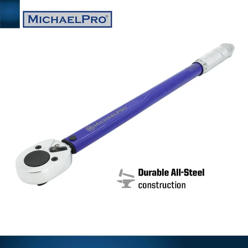 Miniatura 4 de MichaelPro Llave dinamométrica de clic de 1/2 pulgada, 10-150 ft-lb, doble dirección, ± 4% de precisión, cabezal de trinquete reversible, llave