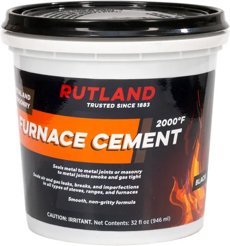Rutland - Cemento para horno, cemento premezclado de alta temperatura para metal, hierro fundido y acero – Reparación de estufas de madera, calderas