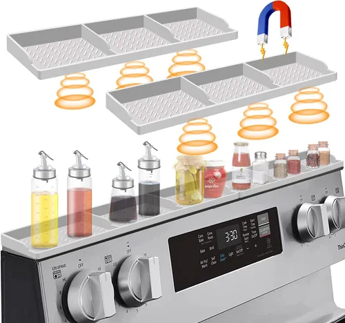 Miniatura 9 de Hydream Estufa de silicona para estante, magnético de 30 pulgadas sobre la estufa, estante de especias, imán organizador de cocina sobre la parte
