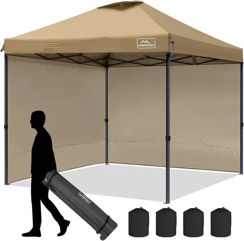 Miniatura 12 de KAMPKEEPER Tienda de campaña desplegable de 10 x 10, impermeable, sombra portátil con paredes laterales, refugio instantáneo ajustable al aire libre