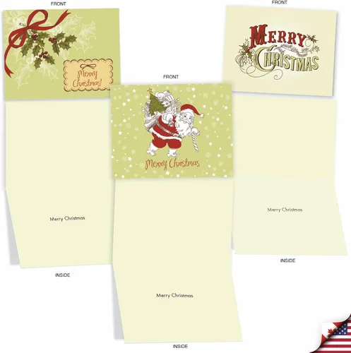 Miniatura 3 de The Best Card Company - 10 tarjetas navideñas de felicitación con sobres - Tarjetas festivas y divertidas surtidas para las vacaciones