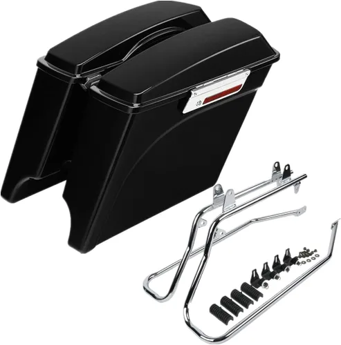 Miniatura 17 de Kit de soporte de conversión para alforjas extendidas de 4" TCMT, compatible con Harley Heritage Softail Fatboy FLSTF Breakout 1984-2017, negro
