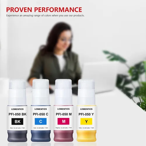 Miniatura 9 de PFI-050 - Depósito de tinta de pigmento de 2.4 fl oz (paquete de 4 unidades, negro cian magenta amarillo) - Lometic PFI-050 PFI050 Cartucho de tinta