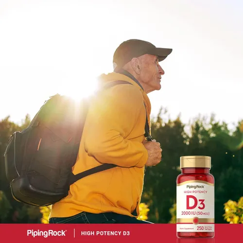 Miniatura 6 de Piping Rock Vitamina D3 2000 UI 250 cápsulas blandas Alta potencia Suplemento colecalciferol Sin OMG, sin gluten