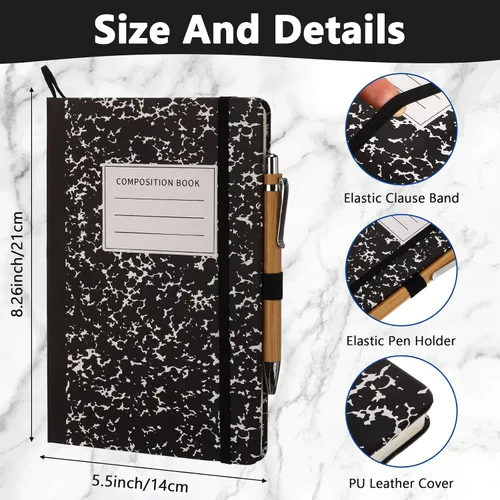 Miniatura 2 de Laumoi Paquete de 28 Cuadernos Diarios con Forro de Cuero PU A5 de Tapa Dura al Por Mayor con Rayas Universitarias de 5.5 x 8.2 Pulgadas con Soporte