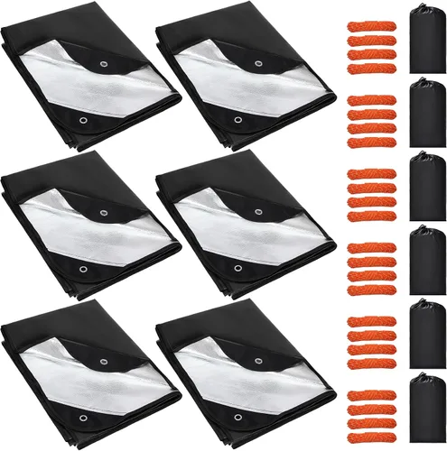 Miniatura 15 de RedSwing Paquete de 4 Mantas de Emergencia, Manta Térmica de Supervivencia Impermeable, Manta Reflectante Multiusos Aislada para Todo Clima