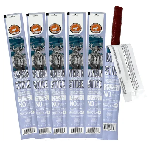 PEARSON RANCH - Palitos de carne de venado de 1 onza de carne de venado, paquete de 6, carne exótica, baja en carbohidratos, sin gluten, sin MSG,