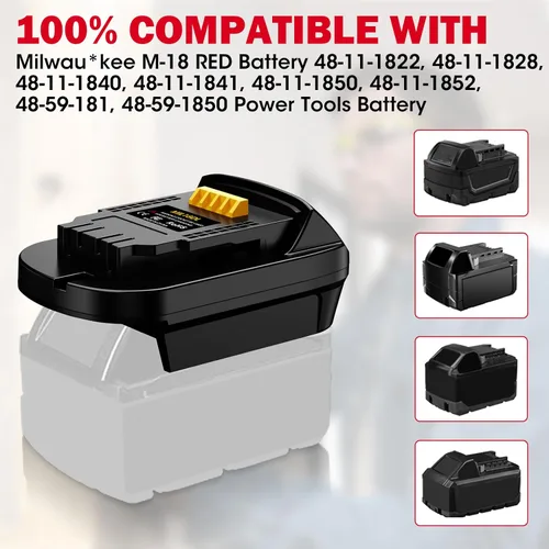 Miniatura 3 de MIL18DL para Milwaukee a adaptador de batería Dewalt, conversión para batería Milwaukee M18 de 18 V a para herramientas eléctricas Dewalt 20 V