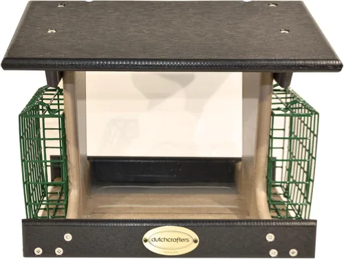 Miniatura 6 de DutchCrafters Poly Deluxe - Comedero para pájaros con dos jaulas de sebo para tartas, comedero de sebo para pájaros silvestres para exteriores
