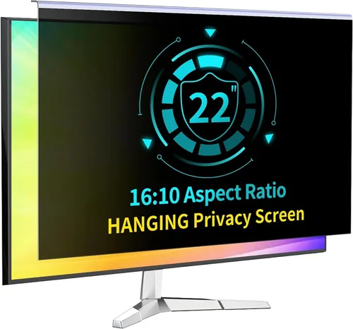 Miniatura 13 de Paquete de 2 filtros de pantalla de privacidad de computadora de 24 pulgadas para monitor 16:9, anti-luz azul, anti-UV, bloqueo de luz azul