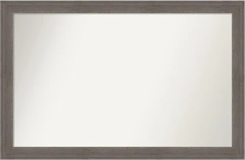 Miniatura 401 de Amanti Art Espejo de pared personalizado no biselado (24.5 x 24.5 pulgadas), marco gris marrón alta, varios tamaños personalizados, espejo de baño