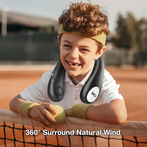Miniatura 3 de Ventilador de cuello para niños, ventiladores portátiles sin aspas para niños de 4-14 años, niñas y niños, mini ventilador de refrigeración personal