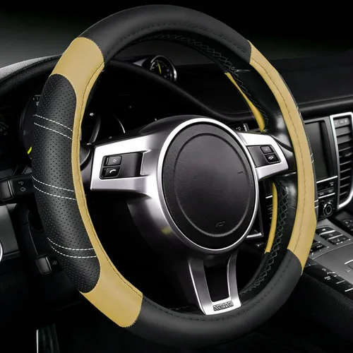 Miniatura 9 de NBTEPEM Funda personalizada para volante de automóvil para Honda Accord, Civic, CR-V, HR-V, Pilot, fundas deportivas de cuero de microfibra de 14.5