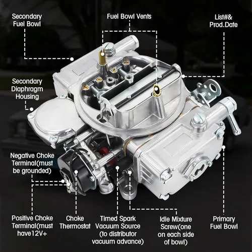 Miniatura 4 de Carburador Street Warrior - 600 CFM FR-80457SA de alto rendimiento, perfecto para American Motors, Chevrolet, Dodge, GMC, Mercury, Plymouth, Buick