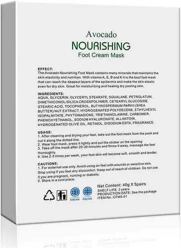 Miniatura 9 de [5 pares] MOND'SUB - Mascarillas hidratantes para pies y aceite de aguacate orgánico – Mascarilla hidratante para pies de bebé para piel seca – Cura