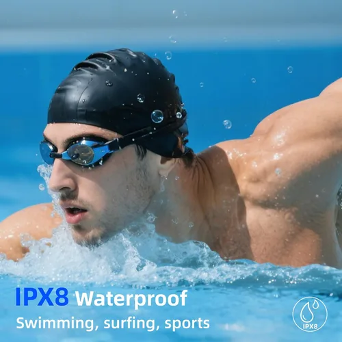 Miniatura 4 de Auriculares de natación de conducción ósea: auriculares impermeables IPX8 con 32 GB de almacenamiento y Bluetooth 5.4, 8 horas de reproducción