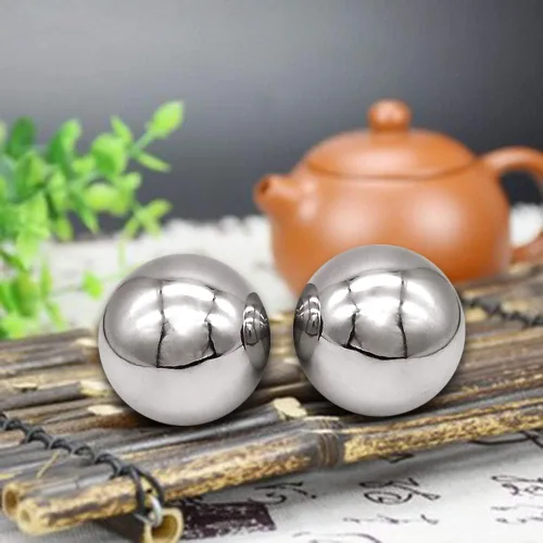 Miniatura 3 de Z QINGZHENG - Pelotas Baoding de acero inoxidable sólido de 1.66 pulgadas, 1.66 pulgadas, balón de mano de masaje para ejercicio de salud