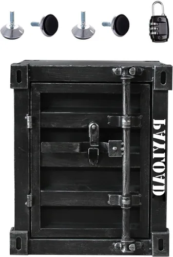 Miniatura 40 de Mesita de noche creativa estilo industrial, contenedor de hierro para sofá, mesa de esquina lateral de metal, mesa de teléfono, decoración de mesa