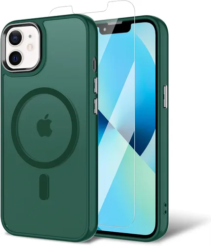 Miniatura 27 de Funda para iPhone 11 con protector de pantalla, compatible con MagSafe, ultra delgada, translúcida, mate, a prueba de golpes, color negro