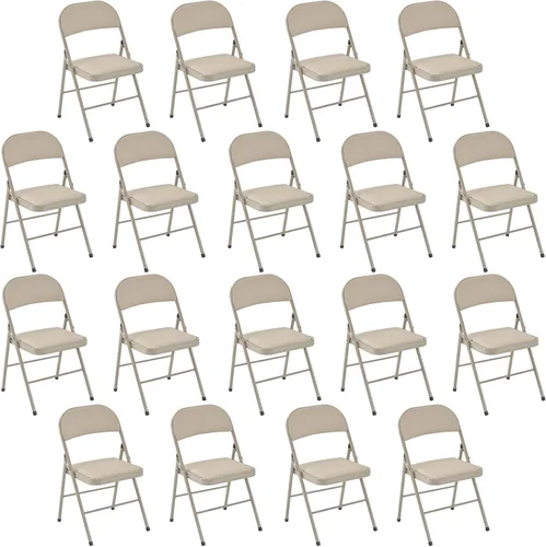 Miniatura 23 de Paquete de 4 sillas plegables negras con cojín acolchado y respaldo para interiores y exteriores, silla plegable comercial apilable portátil