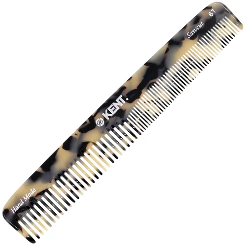 Kent 6T TW - Peine de pelo de dientes finos y dientes anchos, peine de peinado hecho a mano para el cuidado del cabello, peines de peluquería,