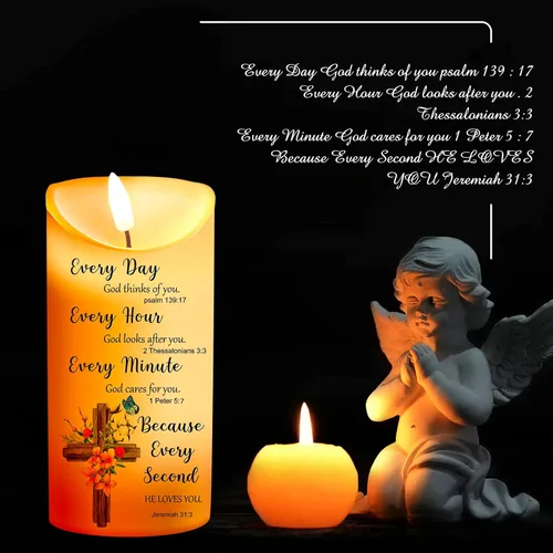 Miniatura 6 de Gerrii Regalos cristianos Velas cristianas para mujer Velas LED Regalos religiosos para mujer Velas LED sin llama inspiradoras y recuerdo