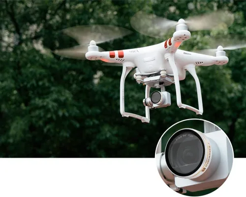 Miniatura 2 de Paquete de 3 filtros de lente de cámara ND4/ND8/ND16 para DJI Phantom 4 Pro/Pro+/Advance, AGC Optics, sellado contra la intemperie, filtro