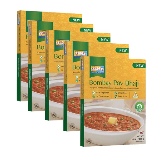 Miniatura 25 de Ashoka Comidas indias tradicionales 1932, curry de verduras mixtas veganas, platos principales listos para comer para microondas, Shahi Navratan