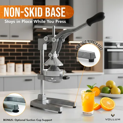 Miniatura 4 de Vollum Exprimidor manual de cítricos, exprimidor de cítricos de grado comercial, exprimidor de jugo de naranja para naranjas, limones, limas, acero