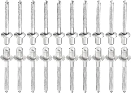 Miniatura 13 de DTGN Remaches ciegos de 0.126 in x 0.394 in (DxL) – Paquete de 50 – Bueno para la unión de maquinaria – Remache de extremo cerrado de cúpula