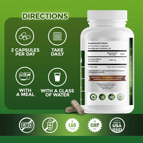 Miniatura 8 de GreeNatr Focus an Energy Bundle Ginseng + Ginkgo Biloba Tabletas + Cápsulas de Moringa Oleifera - Potenciador de energía tradicional y sacapuntas
