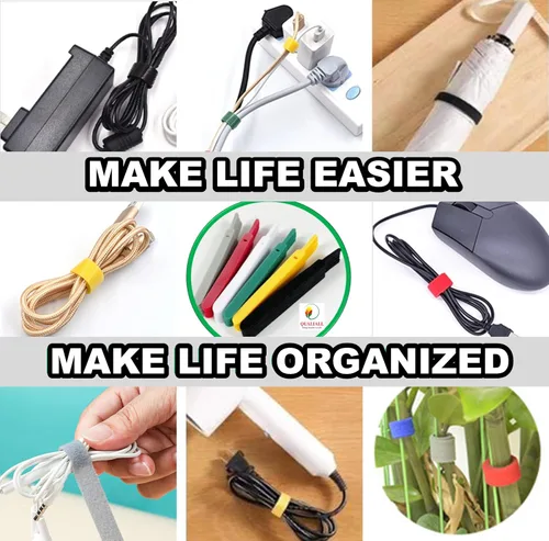 Miniatura 5 de QUALIALL Paquete de 150 bridas reutilizables de alta calidad, bridas de nailon de fuerte adherencia para gestión de PC y cables, duraderas. 5.9