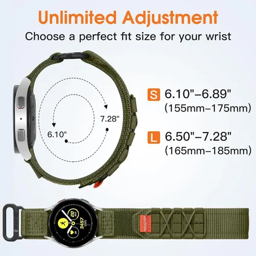 Miniatura 5 de Bandletic Correa de 0.787 in compatible con Samsung Galaxy Watch 7/6/5/4 1.732 in 1.575 in/FE 1.575 in/6 Classic 1.850 in 1.693 in/5 Pro/4 Classic/3