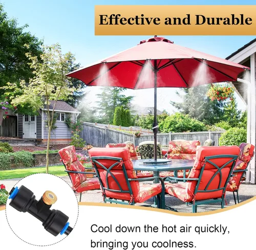 Miniatura 6 de Hotop Mister - 15 boquillas de latón de 1/4 de pulgada, boquillas de repuesto con tapones para sistema de refrigeración al aire libre, accesorios