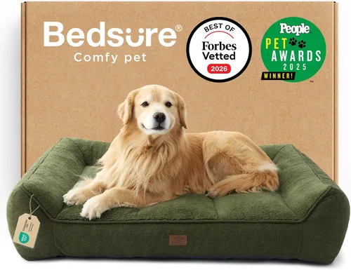 Miniatura 37 de Bedsure Cama ortopédica para perros de tamaño mediano, camas extra gruesas de apoyo para perros medianos con funda impermeable lavable, cómodo sofá