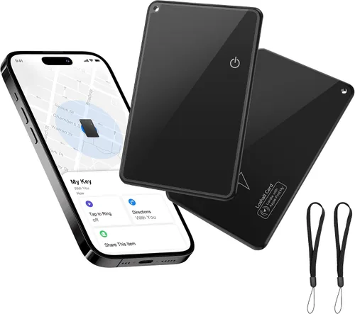 Air-Tag - Paquete de 2 tarjetas de seguimiento de cartera [certificado Apple MFi] (solo iOS), rastreadores de aire para Find My - Buscador de llaves