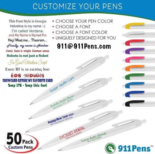 Miniatura 2 de (50 bolígrafos blancos) impresos en Estados Unidos, bolígrafo de tinta de escritura personalizado, impreso con tu logotipo y texto