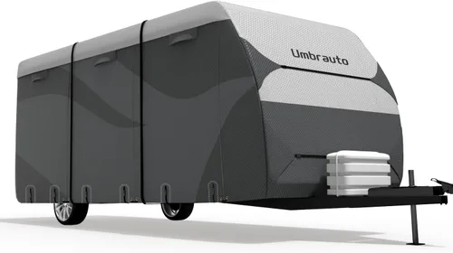Miniatura 13 de Cubierta para camioneta camper para campers deslizables de 6–8 pies – Cubierta impermeable para RV Oxford 300D, con revestimiento plateado