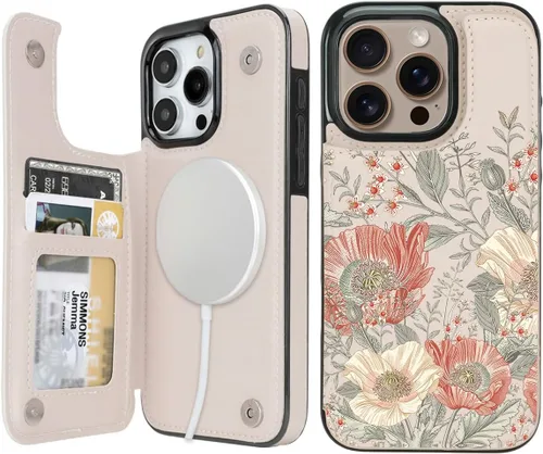 Miniatura 9 de uCOLOR Funda compatible con iPhone 13 Pro Max de 6.7 pulgadas con ranura para tarjetero, función atril, doble cierre magnético y diseño de bloqueo