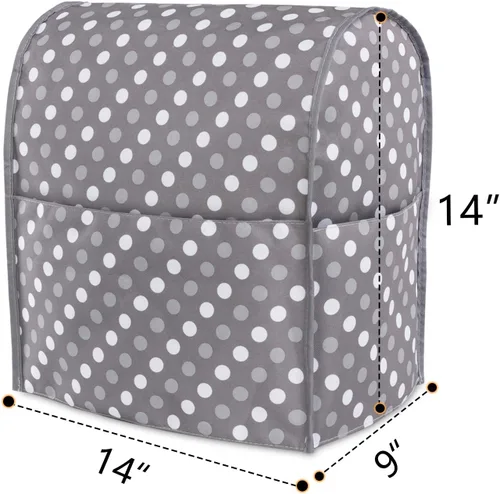 Miniatura 6 de Funda protectora Luxja compatible con batidora de 4.5 cuartos y 5 cuartos de galón, funda de tela con bolsillos para batidora y accesorios Gris