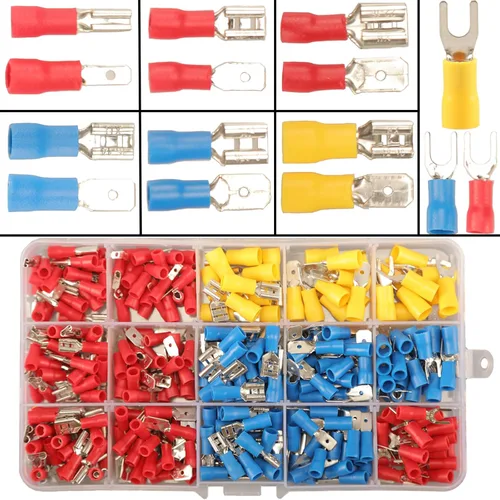 Miniatura 12 de Feggizuli 280 piezas de conectores de crimpado, kit de conectores macho y hembra de pala de 2.8 mm, 4.8 mm, 6.3 mm, 15 tipos de terminales